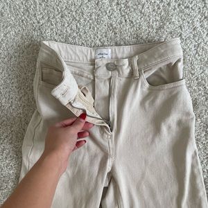 Aritzia Wilfred Free cream straight leg pants